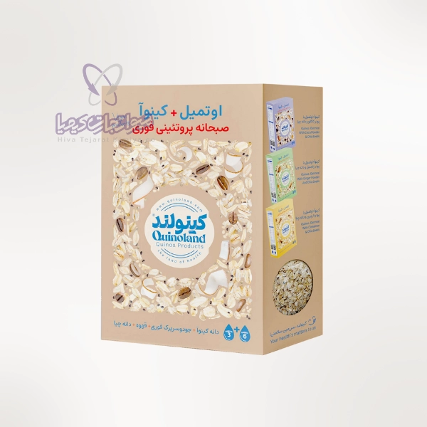 کینوآ و اوتمیل با پودر قهوه و دانه چیا جعبه 300 گرم